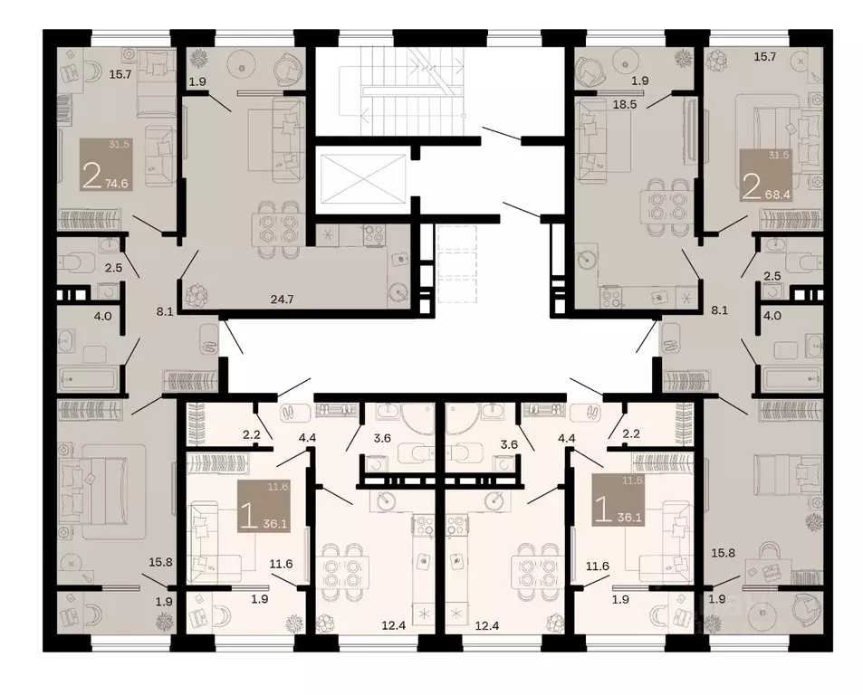 2-к кв. Краснодарский край, Анапа муниципальный округ, с. Супсех ... - Фото 2