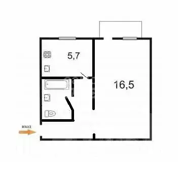 1-к кв. Томская область, Томск Алтайская ул., 105 (28.4 м) - Фото 2