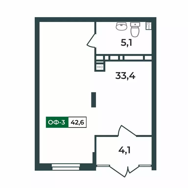 Офис (42.6 м) - Фото 2
