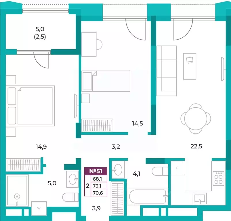 2-к кв. Крым, Симферополь ул. Воровского, 34 (70.6 м) - Фото 0