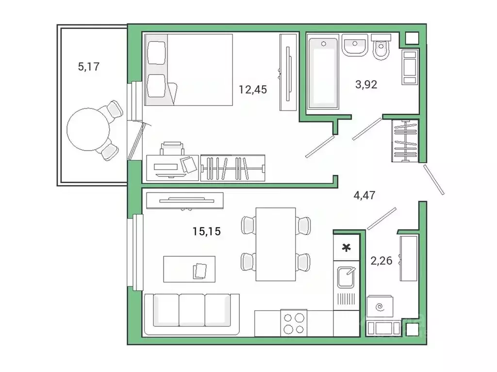 1-к кв. Ленинградская область, Гатчина ул. Чехова, 39к1 (39.9 м) - Фото 1