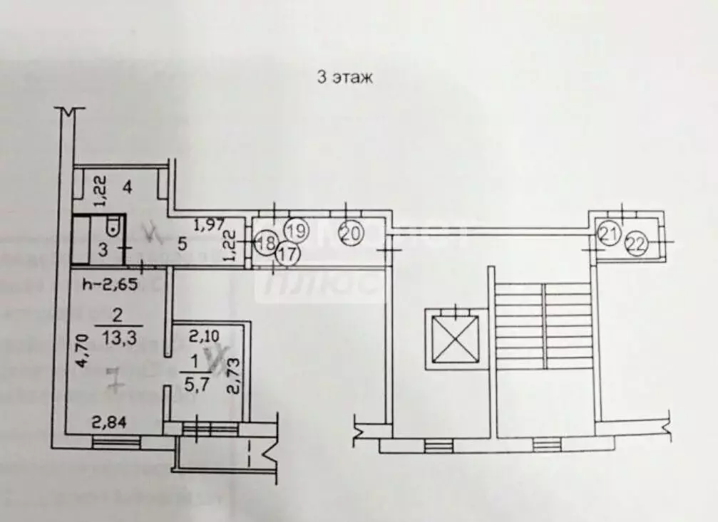 1-к кв. Иркутская область, Иркутск ул. Карла Либкнехта, 206 (28.5 м) - Фото 2