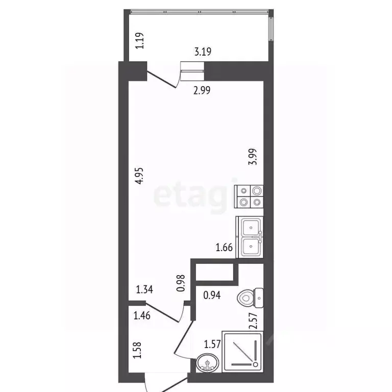 Студия Ленинградская область, Мурино Всеволожский район, бул. ... - Фото 2