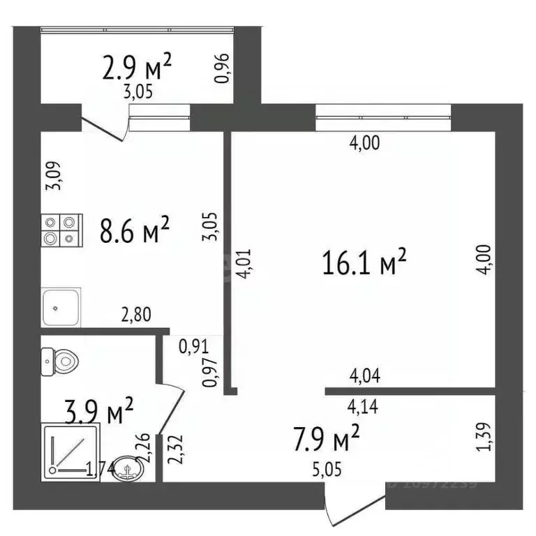 1-к кв. Башкортостан, Стерлитамак ул. Тукаева, 14А (36.5 м) - Фото 2
