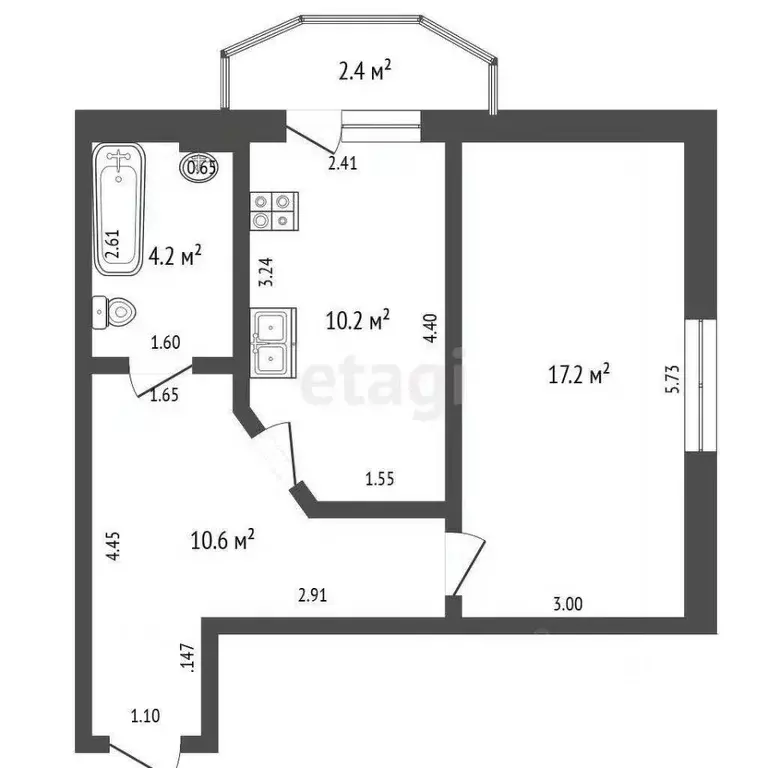 1-к кв. Ставропольский край, Ессентуки ул. Кленовая Роща (42.2 м) - Фото 0