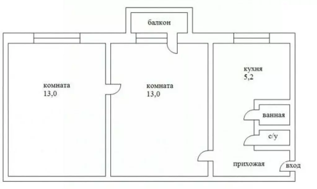 Квартира, 2 комнаты, 38 м - Фото 1