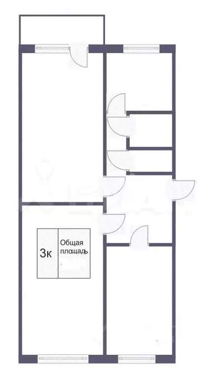 3-к кв. Кемеровская область, Кемерово Октябрьский просп., 23 (62.0 м) - Фото 1
