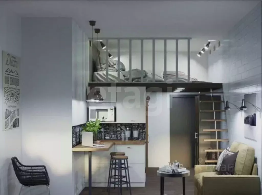 Студия Тверская область, Тверь ул. Шишкова, 91 (28.4 м) - Фото 2