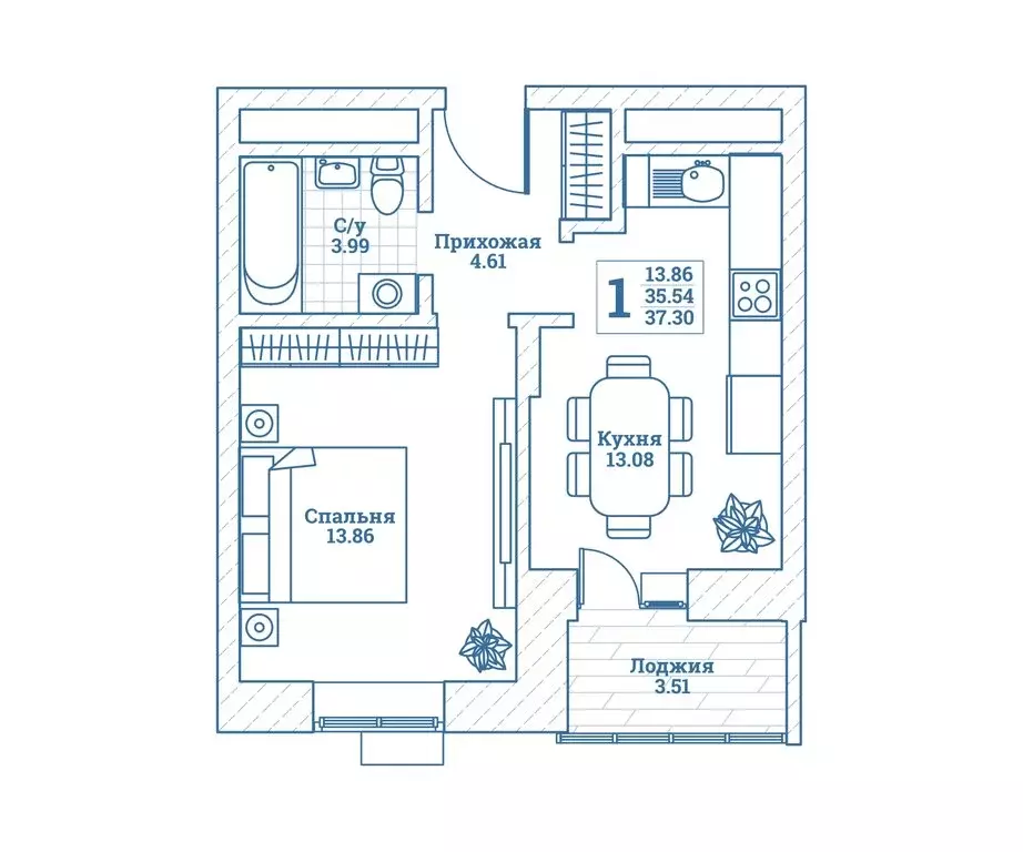 1-комнатная квартира: посёлок городского типа Монино, улица Генерала ... - Фото 1
