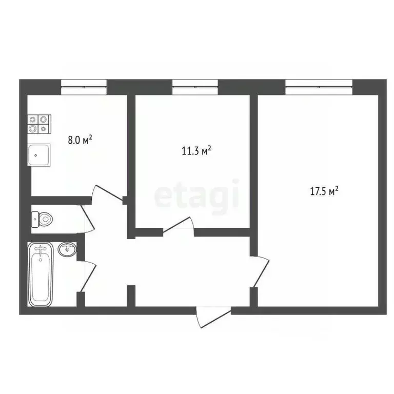 2-к кв. Ямало-Ненецкий АО, Муравленко ул. Дружбы Народов, 12 (51.3 м) - Фото 2