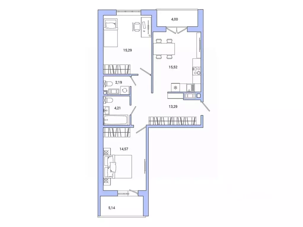 2-к кв. Ленинградская область, Гатчина ул. Чехова, 39 (69.8 м) - Фото 1