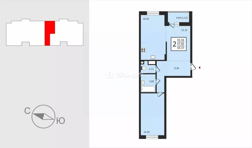 2-к кв. Владимирская область, Владимир пос. Заклязьменский, ул. ... - Фото 1