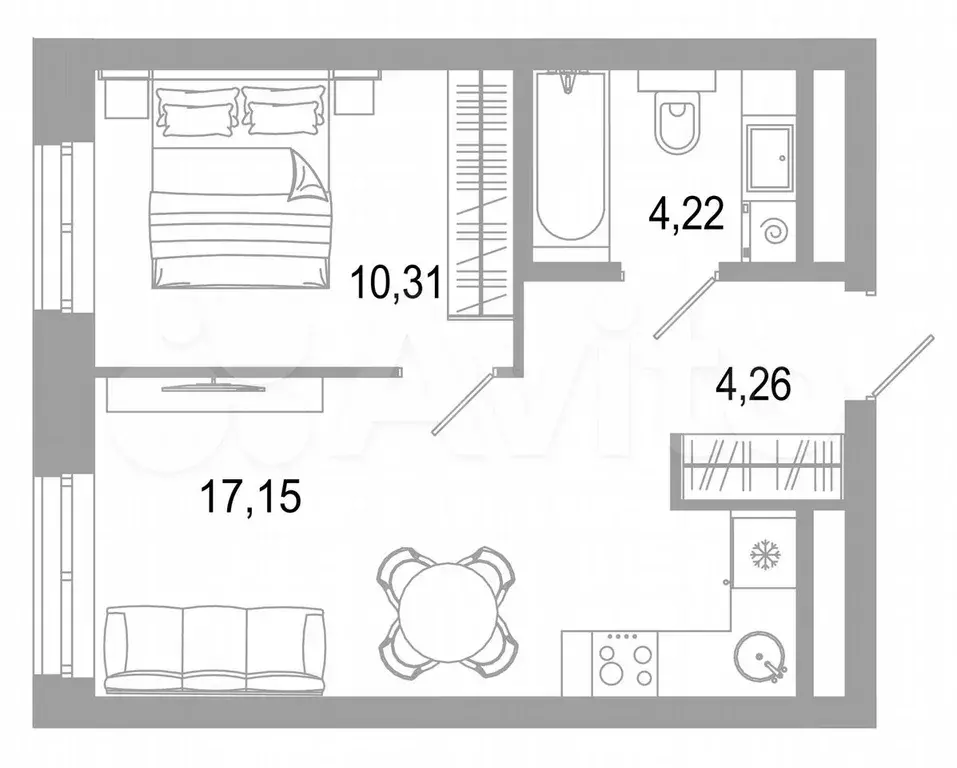 1-к. квартира, 35,5 м, 24/31 эт. - Фото 0