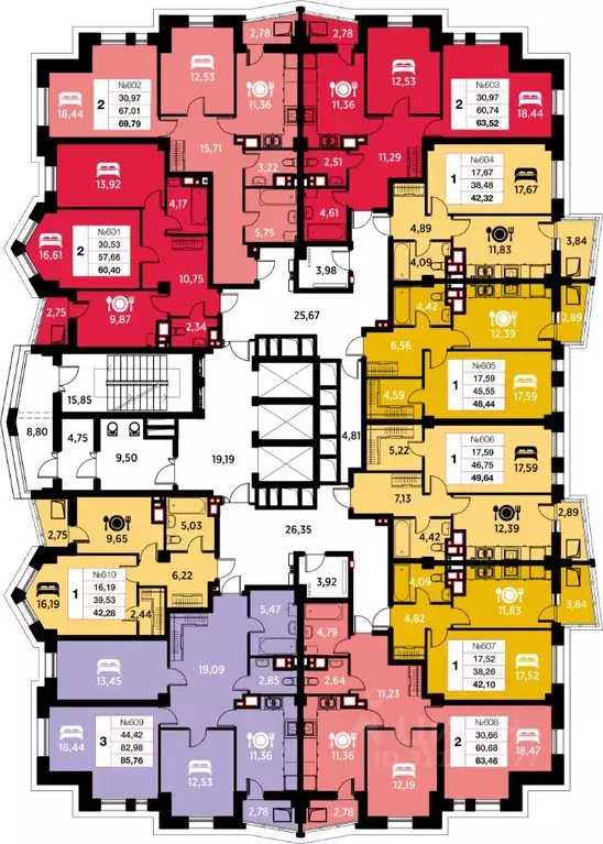 2-к кв. Калининградская область, Калининград ул. Гайдара, 94 (60.4 м) - Фото 1