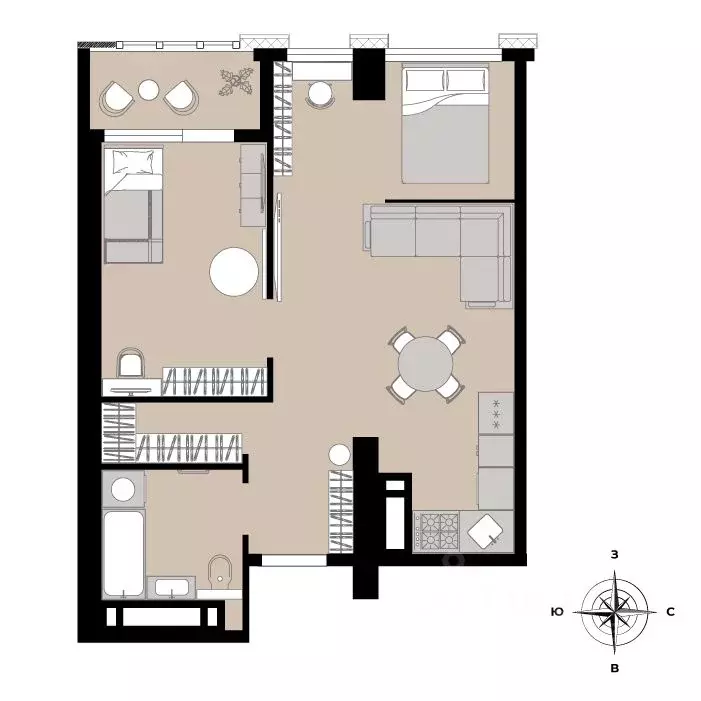 2-к кв. Приморский край, Владивосток Енисейская ул. (45.04 м) - Фото 2