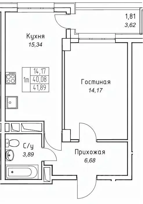 1-к кв. Саха (Якутия), Якутск 11-й кв-л,  (41.89 м) - Фото 1