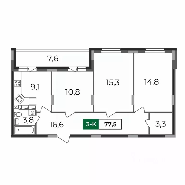 3-к кв. Владимирская область, Владимир бул. Сталинградский, 7 (77.5 м) - Фото 0