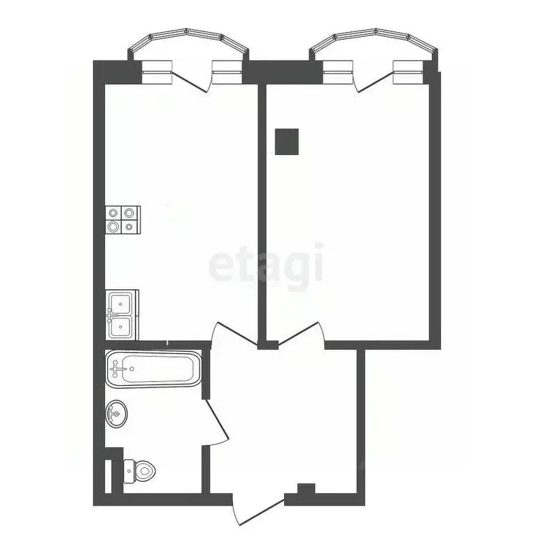 Студия Ставропольский край, Кисловодск ул. Жмакина (53.3 м) - Фото 1