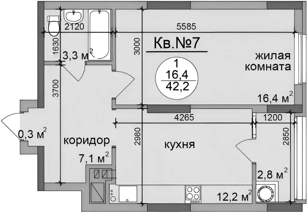 1-к кв. Рязанская область, Рязань ул. Старое Село, 2 (43.0 м) - Фото 2