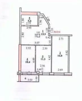 2-к кв. Липецкая область, Липецк ул. И.В. Свиридова, 6 (58.6 м) - Фото 2