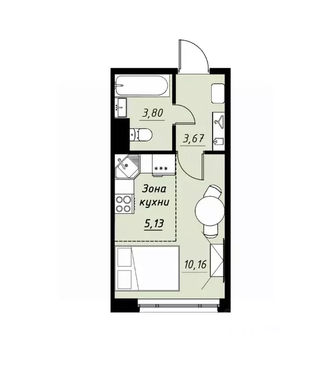 Студия Тамбовская область, Тамбов Телецентр мкр, Строганов жилой ... - Фото 0