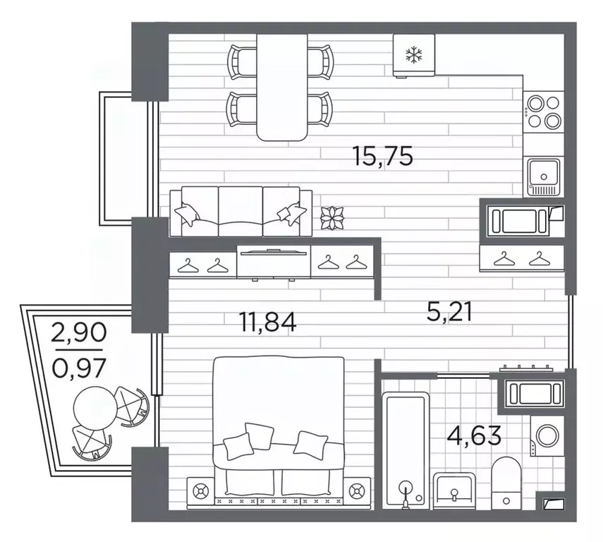 1-к кв. Санкт-Петербург Полюстровский просп., 87 (38.3 м) - Фото 1