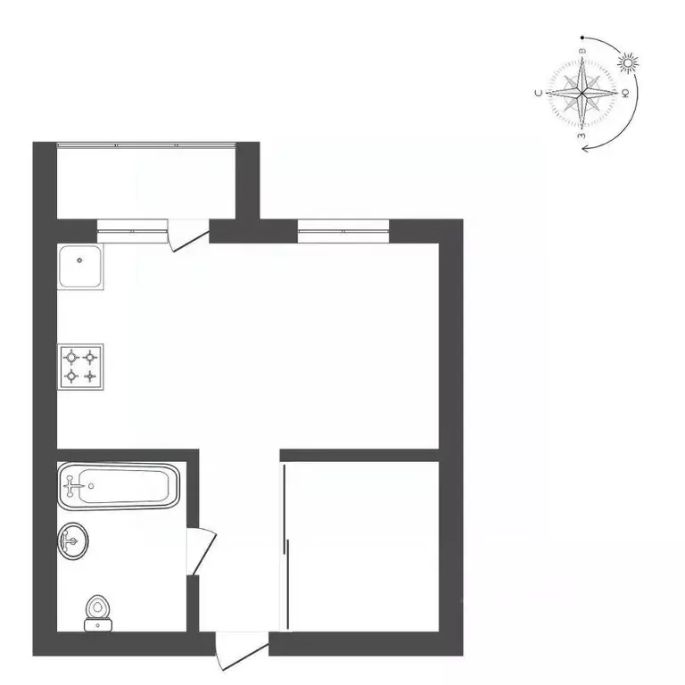 1-к кв. Амурская область, Благовещенск Зейская ул., 126 (36.8 м) - Фото 2