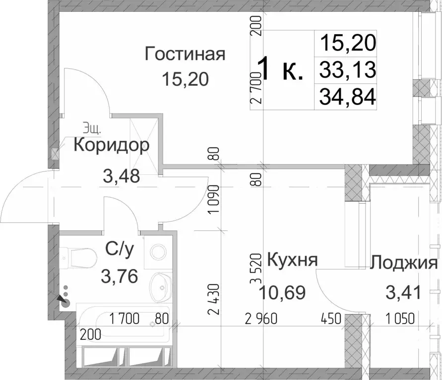 Продаётся 1-к квартира, 33.13 м - Фото 1