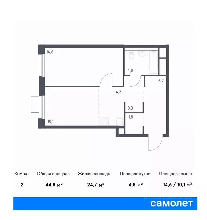 1-к кв. Приморский край, Владивосток ул. Сабанеева, 1.2 (44.8 м) - Фото 0