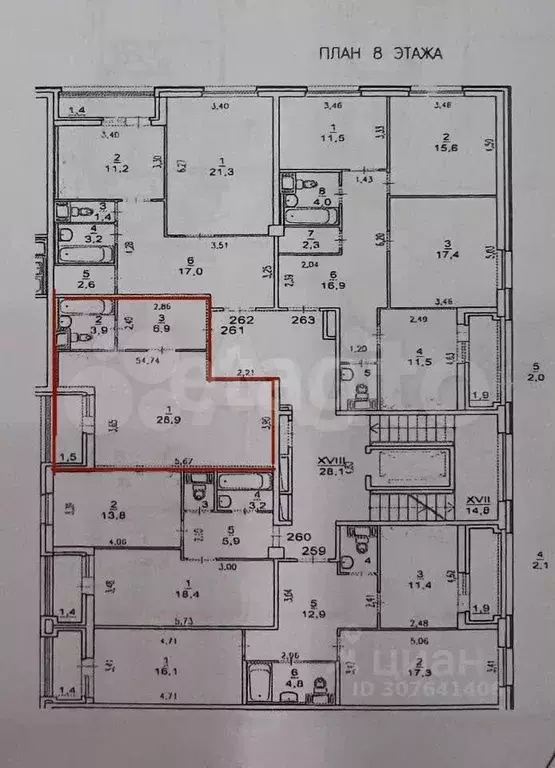 Квартира-студия, 39,7 м, 8/9 эт. - Фото 0