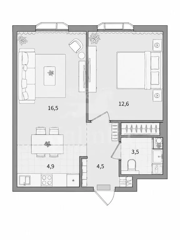 2-комнатная квартира: Москва, Озёрная улица, 42 (42 м) - Фото 1