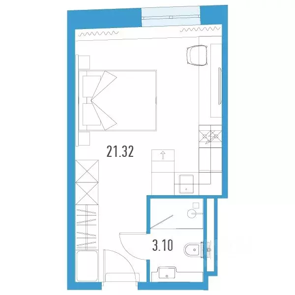 Студия Санкт-Петербург пл. Конституции, 3 (24.42 м) - Фото 0