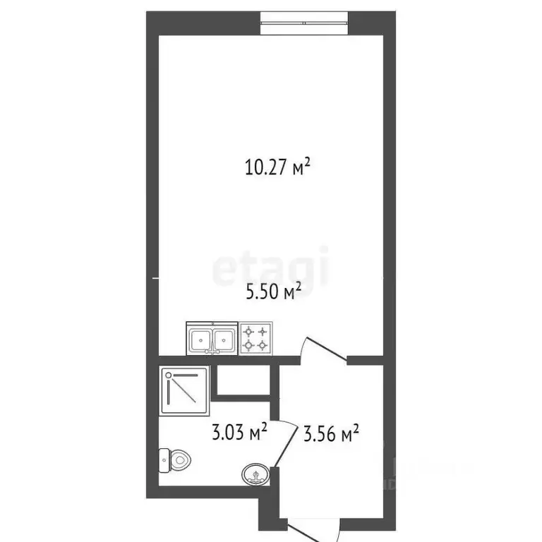 Студия Санкт-Петербург ул. Маршала Казакова, 21к3 (22.4 м) - Фото 1