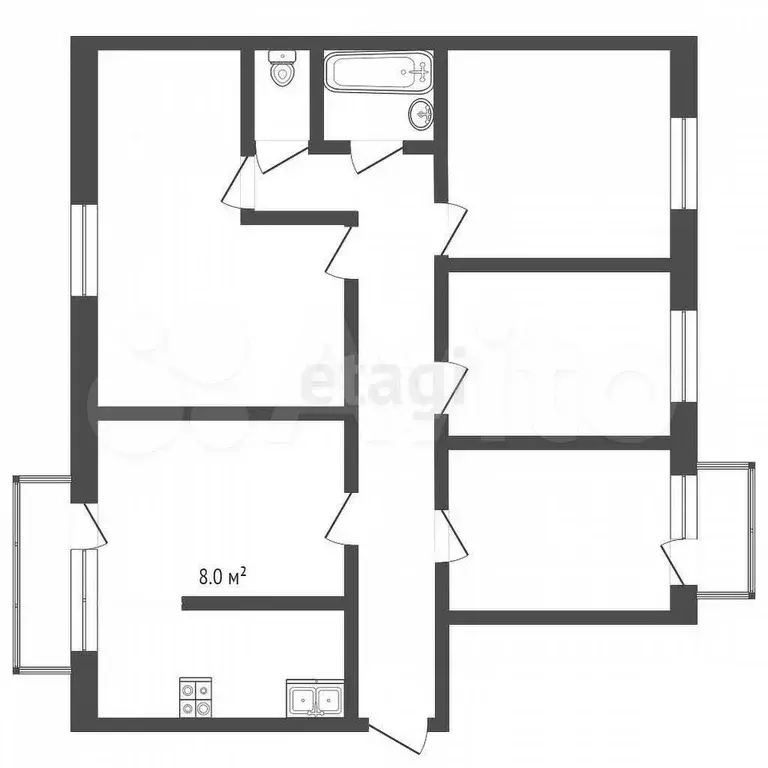 4-к. квартира, 120 м, 1/9 эт. - Фото 0