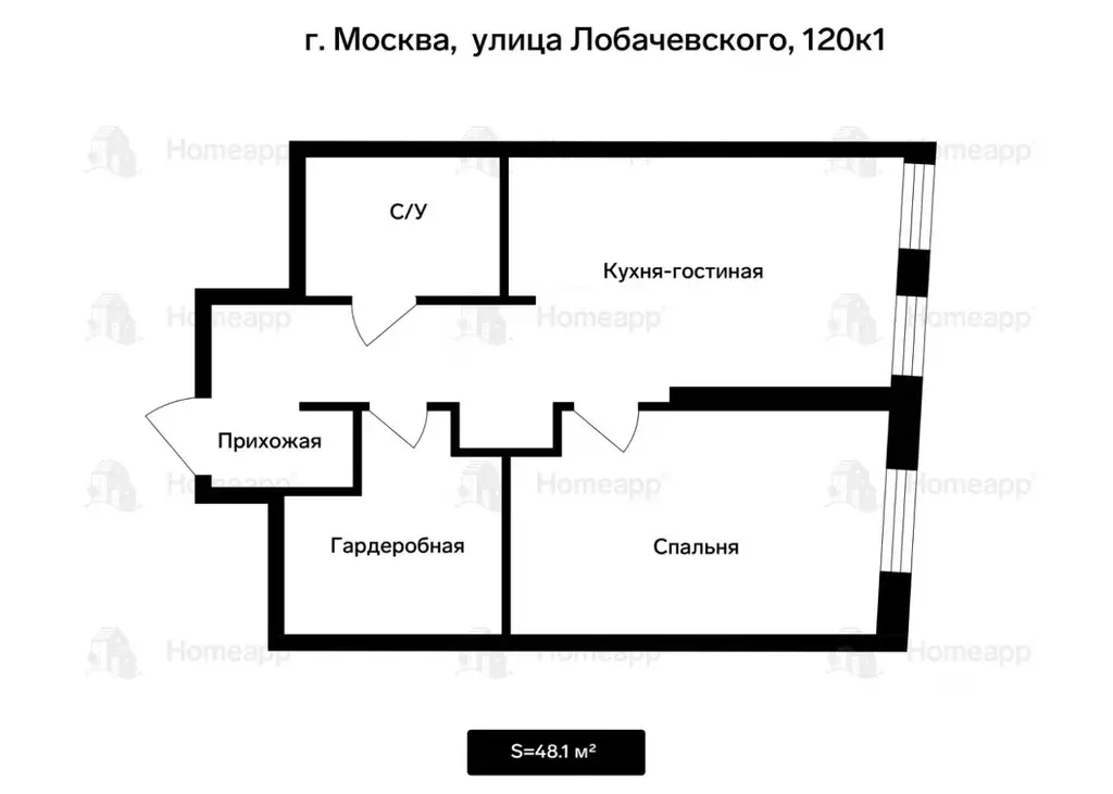 2-к кв. Москва ул. Лобачевского, 120к1 (48.0 м) - Фото 2