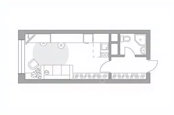 Студия Московская область, Балашиха ул. Яганова, 3 (26.53 м) - Фото 1
