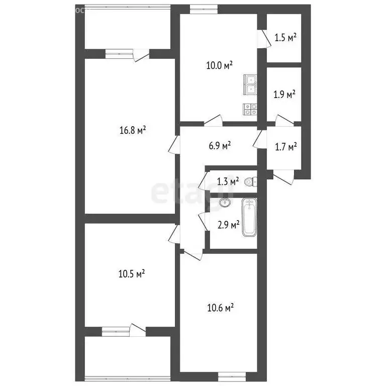 3-комнатная квартира: Ялуторовск, улица Ворошилова, 55А (64.7 м) - Фото 1