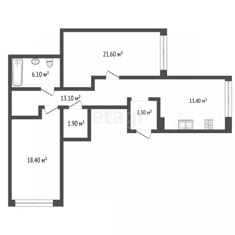 2-к кв. Москва наб. Марка Шагала, 8 (75.8 м) - Фото 2