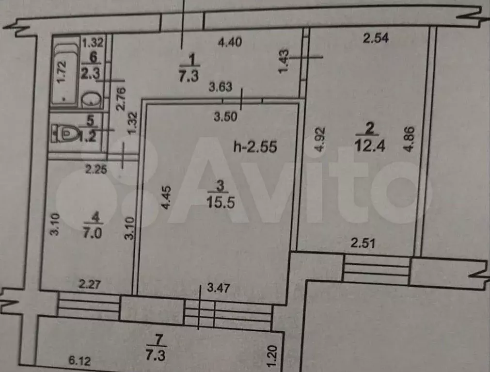 2-к. квартира, 45,7 м, 5/9 эт. - Фото 0