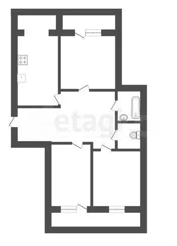 3-к. квартира, 69,4 м, 6/10 эт. - Фото 0