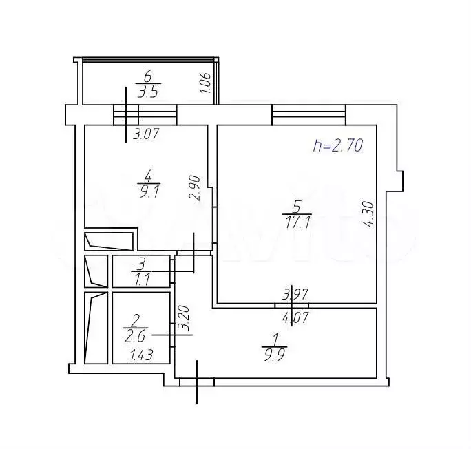 1-к. квартира, 40 м, 2/21 эт. - Фото 0