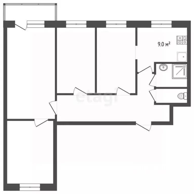 4-к кв. Архангельская область, Новодвинск ул. Мира, 9 (76.8 м) - Фото 1