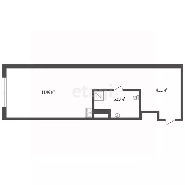 Студия Санкт-Петербург просп. Стачек, 64 (20.3 м) - Фото 2