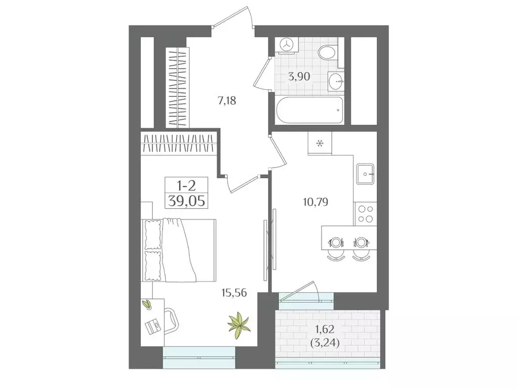 1-комнатная квартира: Казань, Советский район, ЖК Казань XXI Век (34.8 ... - Фото 0