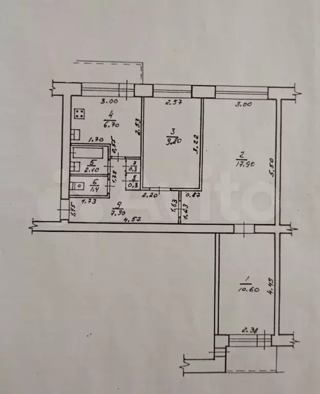3-к. квартира, 57 м, 6/9 эт. - Фото 0