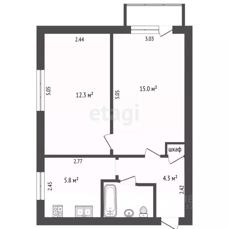 2-к кв. Московская область, Серпухов городской округ, пос. ... - Фото 2