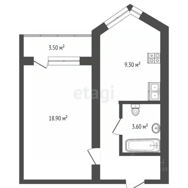 1-к кв. Московская область, Лобня бул. Лобненский, 4 (37.0 м) - Фото 1