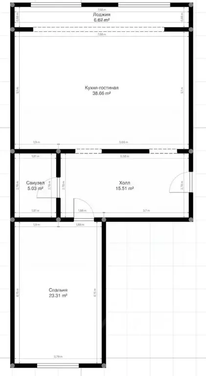 2-к кв. Кабардино-Балкария, Нальчик ул. Тарчокова (74.0 м) - Фото 2