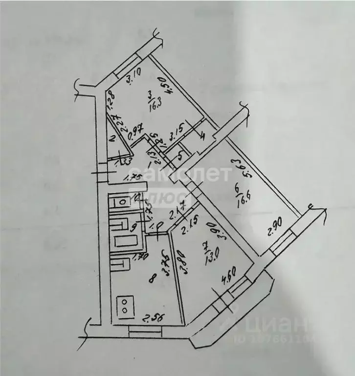 Комната Липецкая область, Липецк ул. Гагарина, 91 (16.6 м) - Фото 2