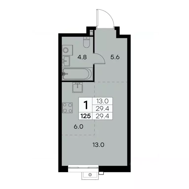 1-к кв. Москва Куркинское ш., 15 (29.4 м) - Фото 0